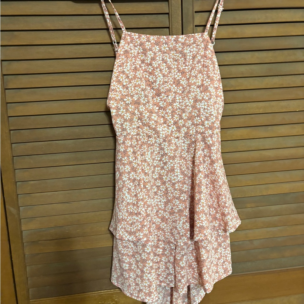 Floral Pink Sleeveless Dress